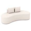 78.5" Upholstered Curved Sofa Couch w/ 2 Cozy Pillows, Low Backrest, Sponge Padded Seat, No Assembly Modern Floor Couch for Living Room Bedroom