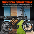 Tamobyke Electric Bike for Adults, Peak 1500W 28mph Mountain Ebike, 48V 15.6AH 20" Fat Tire Electric Bicycle Full Suspension UL2849