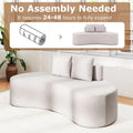 78.5" Upholstered Curved Sofa Couch w/ 2 Cozy Pillows, Low Backrest, Sponge Padded Seat, No Assembly Modern Floor Couch for Living Room Bedroom