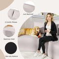 78.5" Upholstered Curved Sofa Couch w/ 2 Cozy Pillows, Low Backrest, Sponge Padded Seat, No Assembly Modern Floor Couch for Living Room Bedroom