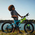 20 - Inch Oxide Boys Mountain Bike for Kids, Lime / Blue