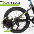 SPPTTY 20 - 24 in Bike, 6 - Speed Mountain Bike for Men Women Boys Girls, Comfort Saddle, Blue