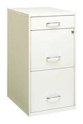Space Solutions 3 Drawer Letter Width Vertical File Cabinet with Pencil Drawer, White