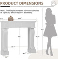 EPICOZY 44.5" Fireplace Mantel, Freestanding Fireplace Surround with Leg for Electric Fireplaces, MDF Mantel Surround with Shelf for Living Room with Decorative Pattern, Anti - Tipping & Waterproof