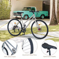 Outdoor Bike 7 Speed Hybrid Bike Disc Brake 700C Road Bike for Men Women'S City Bicycle, Mountain Bike for Outdoor