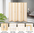 JOSTYLE Room Divider Wall Shoji Screen, 6 Panel Folding Privacy Screen for Room Separation, Japanese Wood Room Divider Screen, 5.9 Ft, Natural