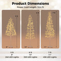 Tangkula Christmas Outdoor Lighted Birch Tree Pre-lit Decor with Warm White Light LED Lights