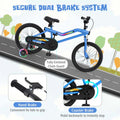 16/18 Inch LED Lighted Kids Bike with Training Wheels, Headlight, Adjustable Seat & Dual Brakes, Children Bicycle for Ages 4-8 Years