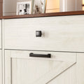 Trumanpick 61"h Large Buffet Sideboard Cabinet, TV Cabinet, Kitchen Pantry for Dining Room, Living Room, 61.3''L x 15''W x 29.8''H, White/Walnut