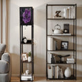 Floor Lamp with Shelves Corner Display Bookshelf Lamp for Living Room and Bedroom Purple Purple Wall Decor Purple Flower LED Modern Shelf Floor Lamp 3 Color Temperature