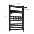 Heated Towel Rack Aluminum Heater Bathroom Warmer Shelf, Remote Control, 10 Rails+ 6 Hooks
