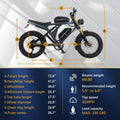 Peak 3000W AKEZ Kingkong 1500W Electric Bike, 31MPH Electric Dirt Bike for Adults, 48V41A Dual Removable Battery Mountain Ebike, 20'' Fat Tire Ebike, 7speed, Hydraulic Brake