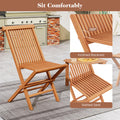 Tangkula Outdoor Folding Chairs with High Back and Slatted Seat