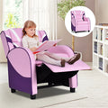 Kids Recliner Chair, Adjustable PU Leather Gaming Sofa with Footrest, Lumbar Support & Side Pockets, Ergonomic Children Lounge Armchair