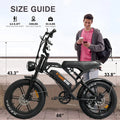 Tamobyke Electric Bike for Adults, Peak 1500W 28mph Mountain Ebike, 48V 15.6AH 20" Fat Tire Electric Bicycle Full Suspension UL2849