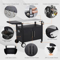 AECOJOY Outdoor Grill Table with Storage Cabinet, Rolling Bar Grill Cart with Wheels, 50’’×20’’×32.2’’