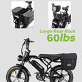 Tamobyke Electric Bike for Adults, Peak 1500W 28mph Mountain Ebike, 48V 15.6AH 20" Fat Tire Electric Bicycle Full Suspension UL2849