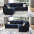 HONBAY Rivet Corner Sofa L - Shaped Sofa Couch Reversible 4 - Seater Couch for Living Room and Apartment, Dark Blue