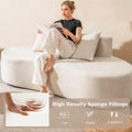 78.5" Upholstered Curved Sofa Couch w/ 2 Cozy Pillows, Low Backrest, Sponge Padded Seat, No Assembly Modern Floor Couch for Living Room Bedroom