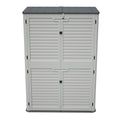 AECOJOY 61.6 Cu.ft Outdoor Resin Storage Shed with Easy Lift Hinges, Weatherproof Tall Unit with 4 Doors