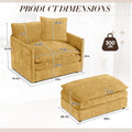 Muumblus Oversized Lounge Chair with Ottoman, Cloud Accent Armchair for Living Room, Beige Chenille