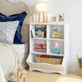 Homfa Kid'S Cubby Toy Storage Cabinet, Wood Toy Organizer of 5 Bins, Children'S White Bookcase, Toy Chest for Bedroom Living Room