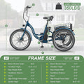 Mooncool 24" 26" 3 Wheel Electric Tricycle for Adults, 350W 36V 7 Speeds Motorized Electric Trike Three Wheel Electric Bikes Bicycle with Large Basket for Women Men