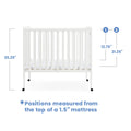 Delta Children Lee Portable Folding Mini Crib with 1.5 - Inch Mattress - Greenguard Gold Certified, Bianca White