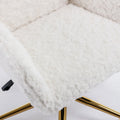 Furniture Office Chair, Artificial Rabbit Hair Makeup Vanity Chair Chair, 360 Comfy Swivel Armchair with Wheels, Modern Height Adjustable Cute Vanity Chair for Living Room Small Spaces Pink