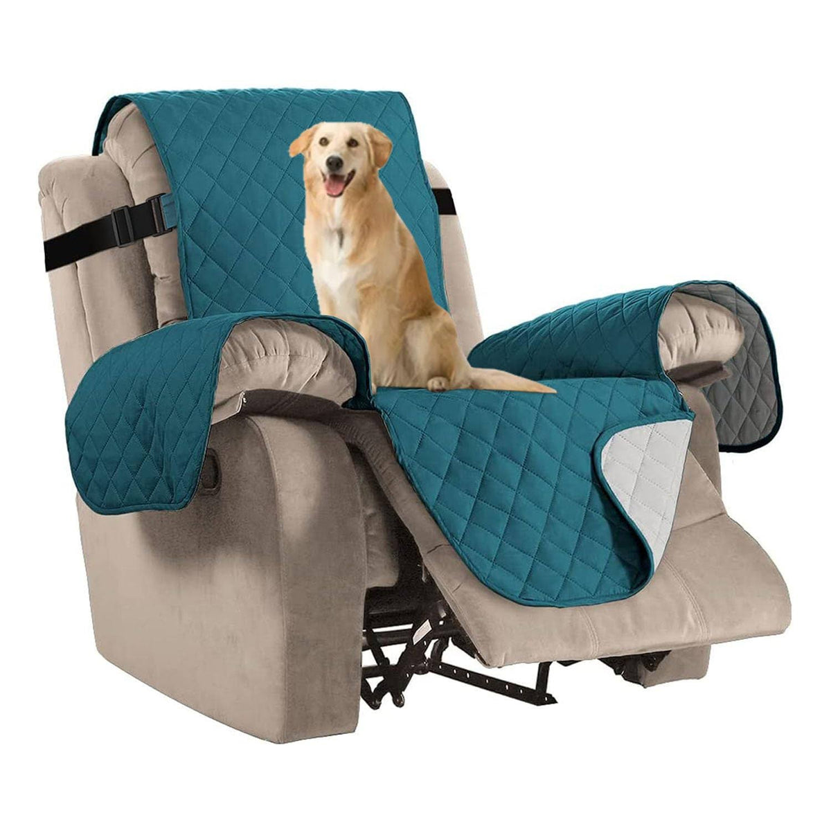 H.VERSAILTEX Reversible Quilted Recliner Covers Recliner Chair Cover Water Resistant Furniture Protector Washable Couch Cover with Elastic Straps
