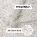 Junovo Super Soft Throw Blanket for Bed, Fluffy Cozy Plush Light Blanket, Washable Warm Furry Throw Blanket for Couch Sofa Chair Home Decor, 50"x60", Cream White