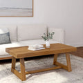 Plank+Beam Farmhouse Coffee Table, 48" Solid Wood Tables for Living Room, Rectangular Center Table