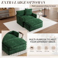 Muumblus Oversized Lounge Chair with Ottoman, Cloud Accent Armchair for Living Room, Beige Chenille