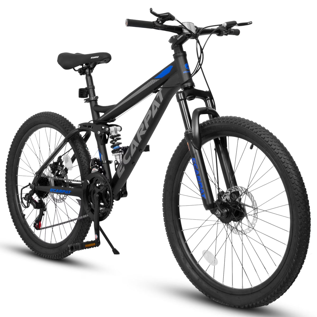 A2660 26 in Mountain Bike, 21 - Speed Disc Brakes, Durable Frame, Front, Rear Dual - Shock Absorption, Unisex for Commuting, Travel, School, Mountain and City Road Cycling