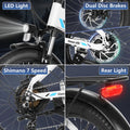 Gocio Foldable Electric Bike for Adults, Peak 750W Electric Mountain Bicycles, 20" * 2.4" Fat Tire Electric Bicycle, 375wh 48V Removable Lithium - Ion Battery, Urban Commuter Ebike Man Woman UL2849
