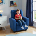 Kids Recliner Chair with Cup Holder & Side Pocket, Adjustable Toddler Lounge Sofa, Ergonomic Children Armchairs for Boys Girls Age 3+, 150lbs