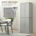 Spaco 17 - Tier Kitchen Small Pantry Cabinet with 2 Doors and 6 Adjustable Shelves, Cabinet Pantry, Freestanding 5 - Tier Shelving Pantries for Kitchen Storage, Gray