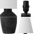 JONATHAN Y Xander 19.5" Minimalist Scandinavian Concrete Effect Resin/Iron Ginger Jar LED Table Lamp, Matte Black (Set of 2), JYL5605A - SET2