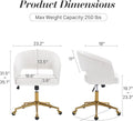 Home Office Swivel Desk Chair, Modern Velvet Vanity Chair, Height Adjustable Armchair with Gold Base, Ergonomic Office Chair for Task Study Computer Room, Beige