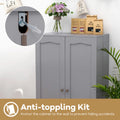 Spaco 17 - Tier Kitchen Small Pantry Cabinet with 2 Doors and 6 Adjustable Shelves, Cabinet Pantry, Freestanding 5 - Tier Shelving Pantries for Kitchen Storage, Gray