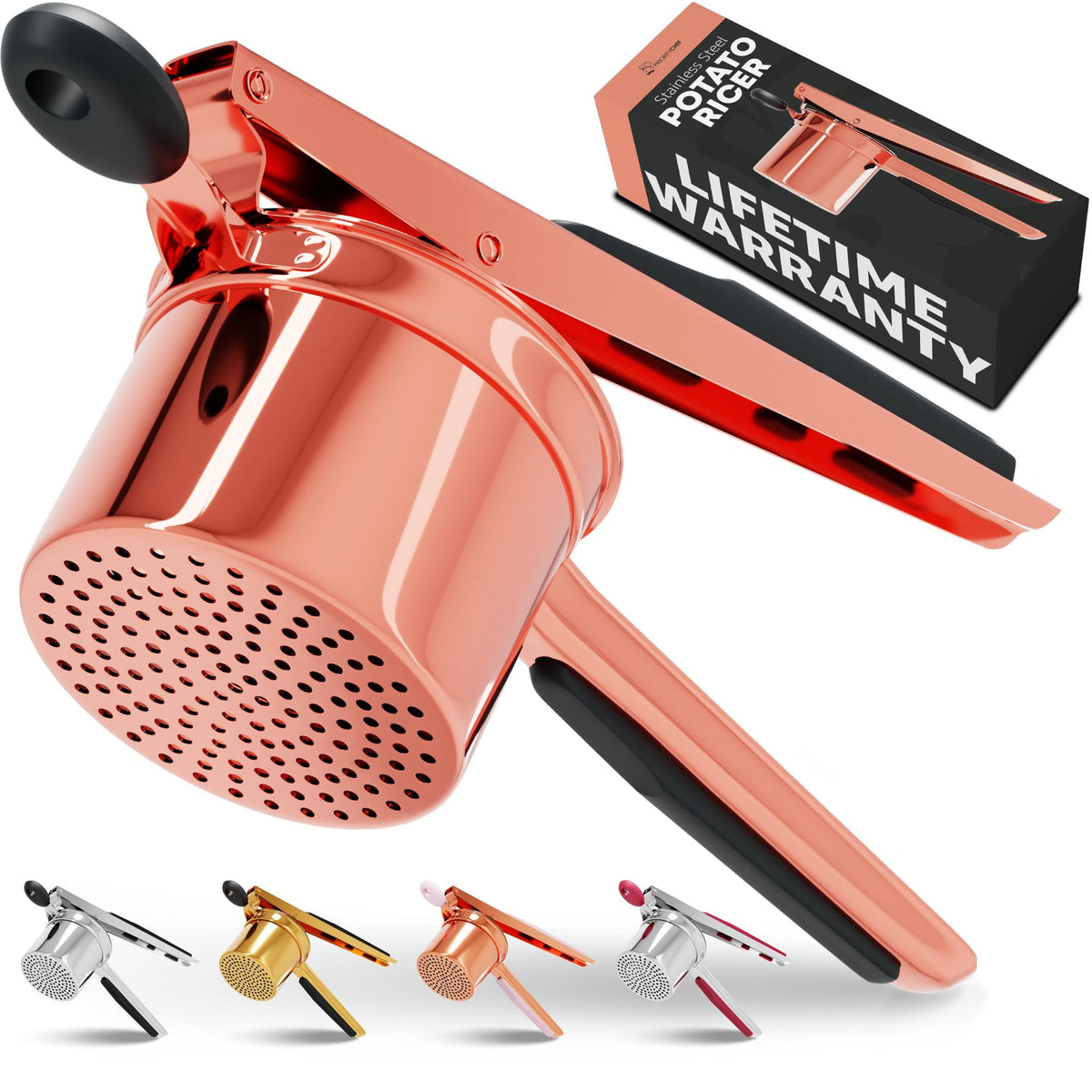 Potato Ricer and Masher for Your Kitchen Rosegold Black