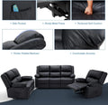 AECOJOY 3 PCS Recliner Sofa Set for Living Room Furniture Set