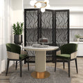 Decmode 60" x 72" Black Mango Wood Abstract Wavy Cutout 3 Panel Room Divider Screen, 1 - Piece