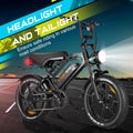 Tamobyke Electric Bike for Adults, Peak 1500W 28mph Mountain Ebike, 48V 15.6AH 20" Fat Tire Electric Bicycle Full Suspension UL2849