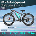 Gocio 26" 4.0 Fat Tire Electric Bike for Adults, 500W Motor, 48V 13ah Battery, Lightweight Aluminum Alloy Frame, Max 22mph Electric Mountain Bike Beach Snow Ebike for Men, Professional 7 - Speed UL2849